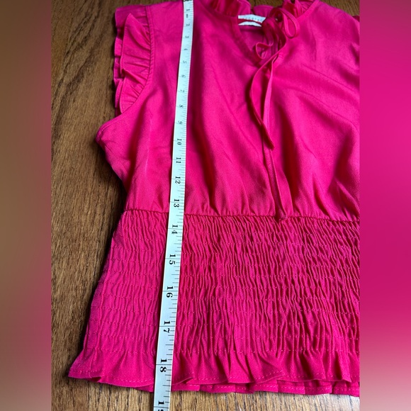 Paper Crane Ruffle Shoulder & Smocked Waist Blouse - Picture 6 of 7